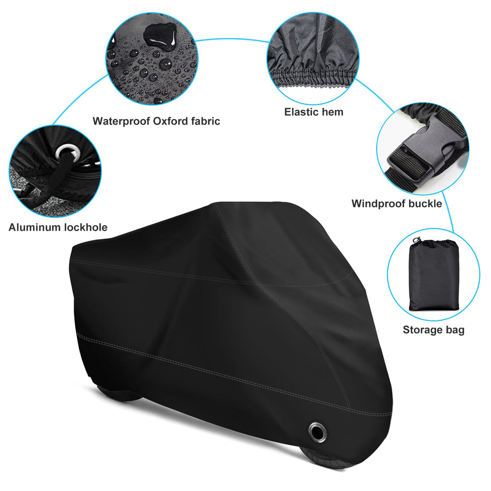 XYZCTEM motorcycle cover uses heavy-duty material for durable all-weather shielding