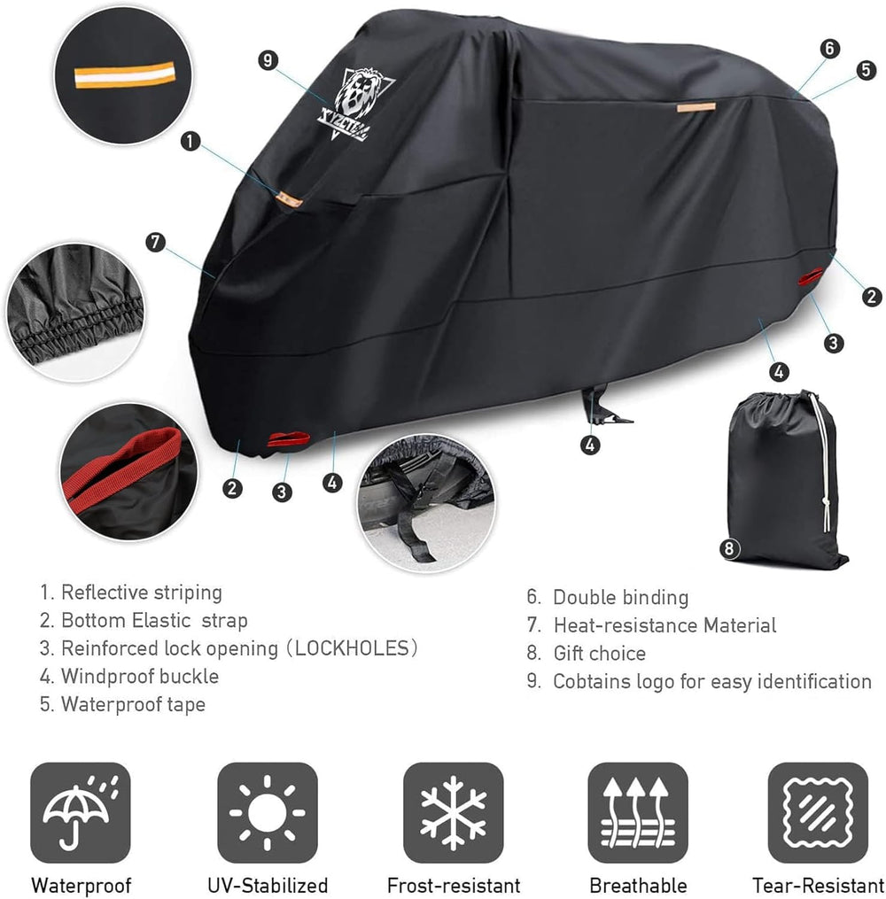 XYZCTEM cover demonstrates universal fit for bikes up to 116 inches