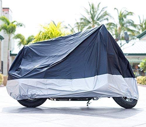 XYZCTEM universal-fit cover for large motorcycles up to 116 inches reducing wind and dust exposure
