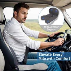 XZdream memory foam cushion with adjustable strap for a secure travel fit