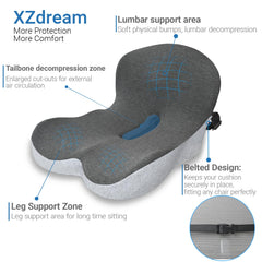 XZdream cushion with non-slip base stays securely in place on any chair