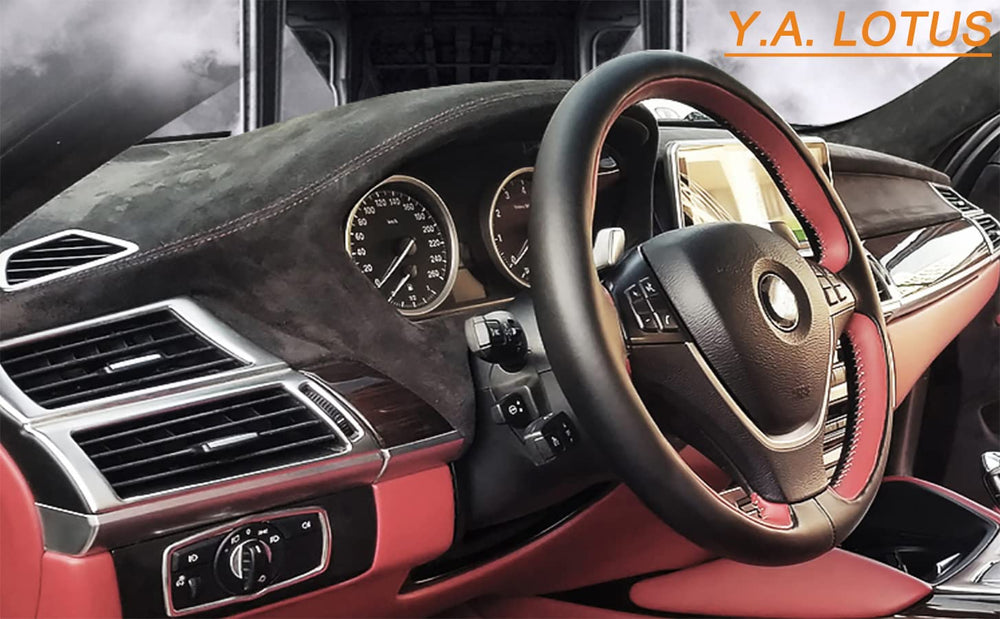 YA LOTUS center console trim makeover with suede-like appearance.