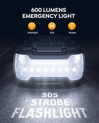 YaberAuto YA60 LED light provides 600 lumens for emergency illumination.