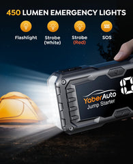 YA100 emergency light modes aid night roadside visibility.