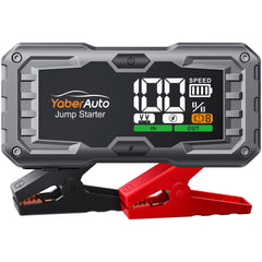 YaberAuto YA100 front view shows a compact jump starter.