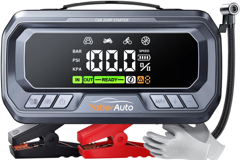 YaberAuto YA90 jump starter in front view for quick battery boost