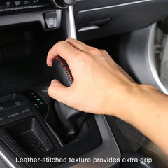 YAKANEY gear shift knob cover red installation on vehicle