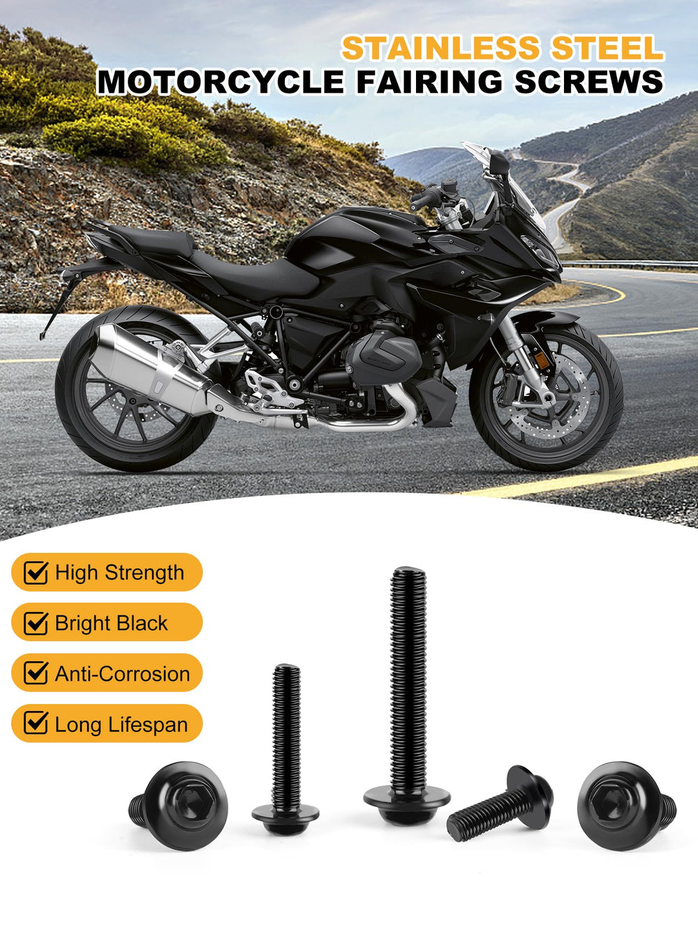 YALTIES stainless steel M5 and M6 bolts for durable sport bike fasteners
