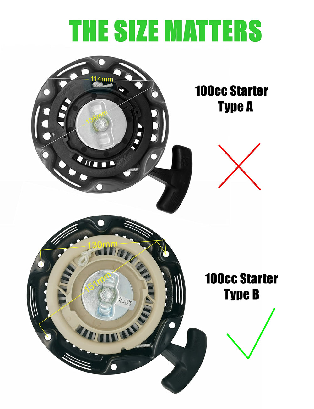 YAMAKATO CT100u recoil starter housing in black with durable components for long-lasting operation