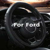Yangday leather steering wheel cover on Ford F-150 with secure, comfortable grip