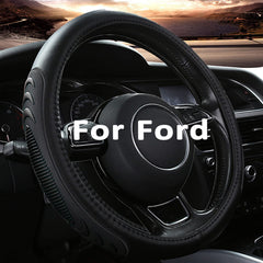 Yangday leather steering wheel cover on Ford F-150 with secure, comfortable grip