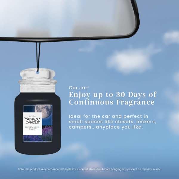 Yankee Candle Car Jar Midsummers Night six-pack packaging ready for car refreshment.