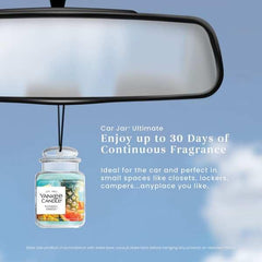 Yankee Candle Car Jar Ultimate Bahama Breeze odor-neutralizing insert reduces odors.