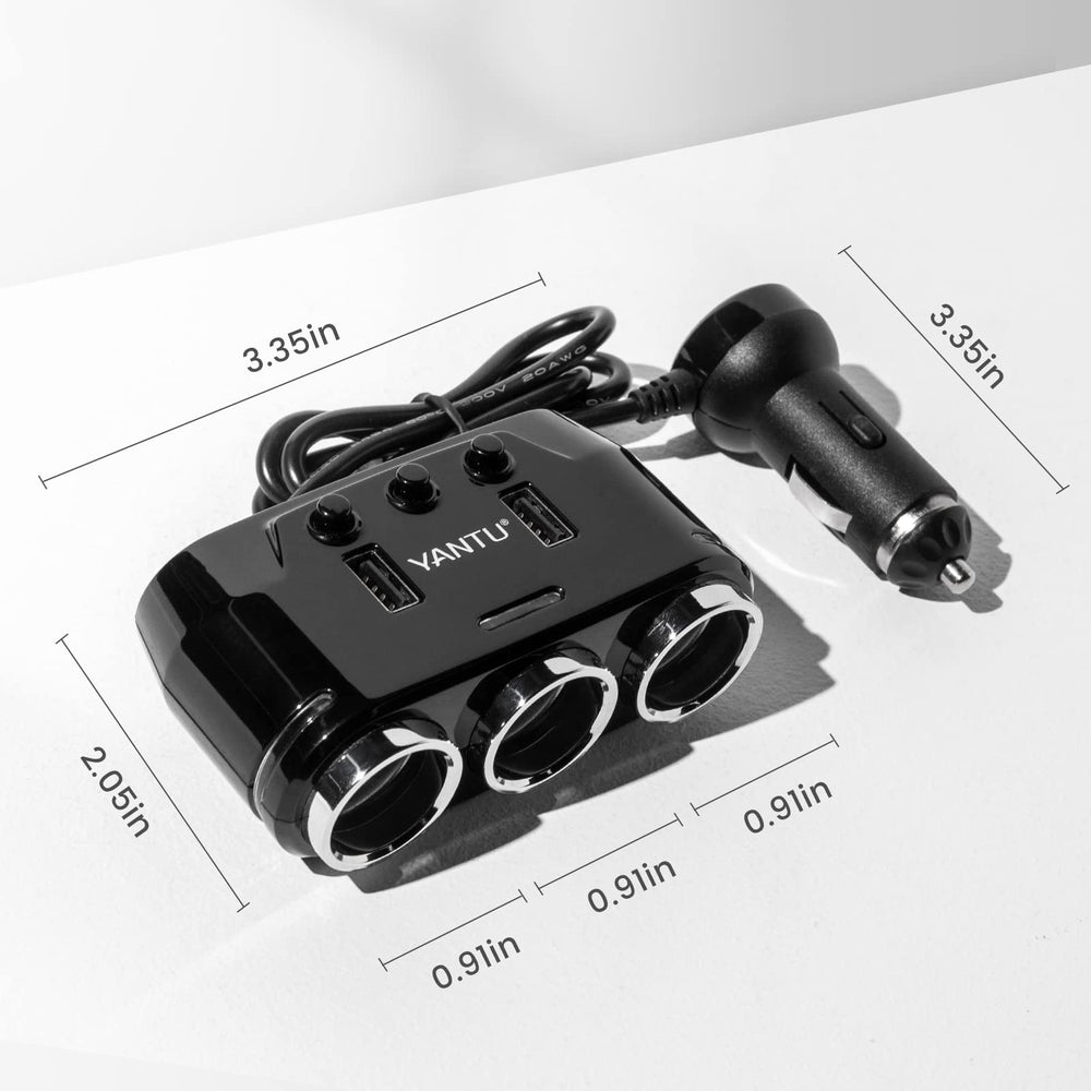 YANTU universal car charger extension for tidy, flexible charging.