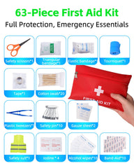 YANTU 63-piece first aid kit ready in your vehicle