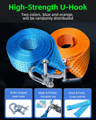YANTU roadside assistance gear with tow strap and hammer on road