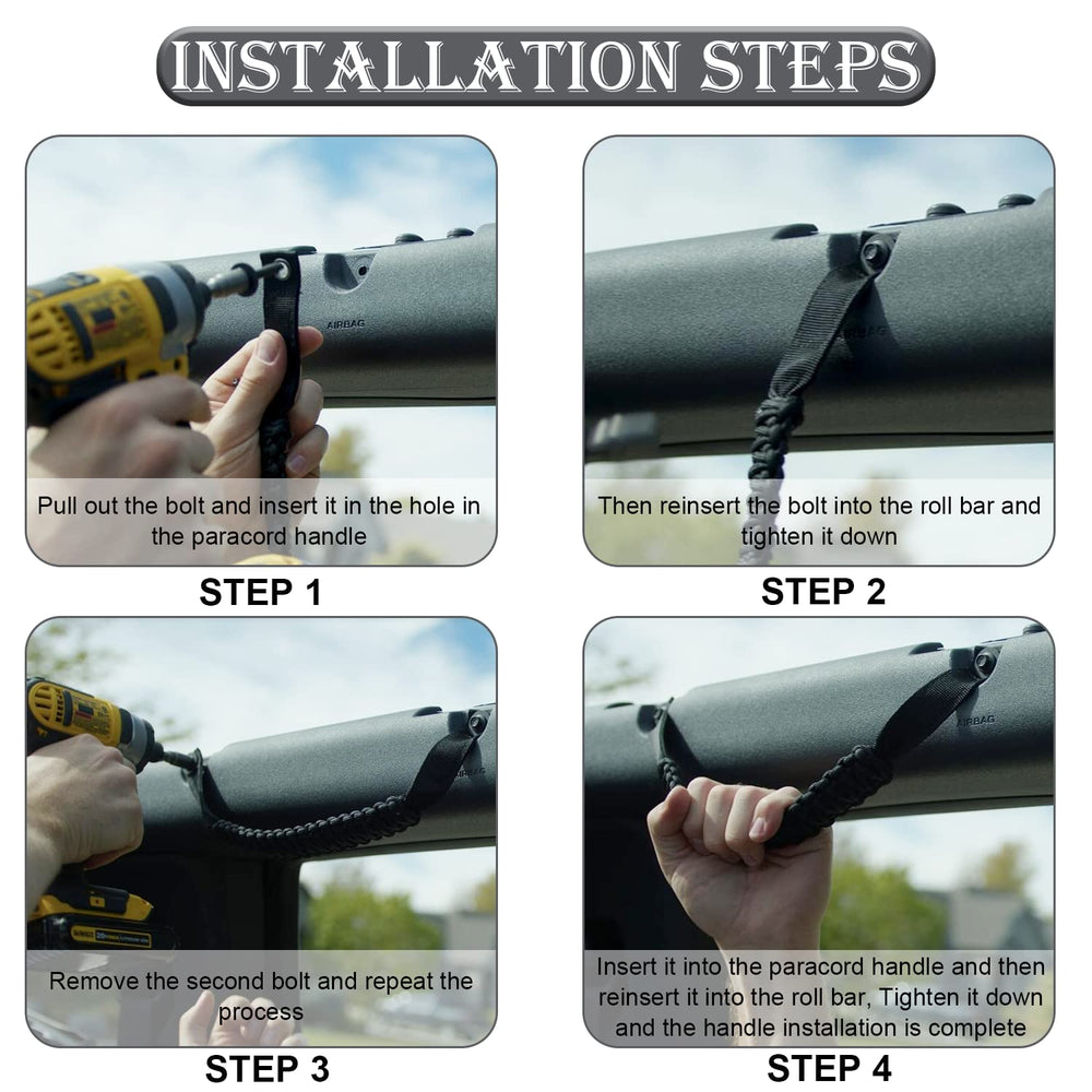YANWEN grab handles in use inside Bronco illustrate easier entry and secure grip.