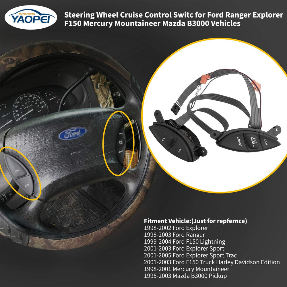 Left-side YAOPEI steering wheel cruise switch for quick speed control