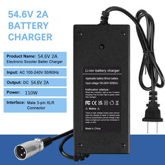 YAREMYEYE 54.6V charger in use for efficient overnight charging