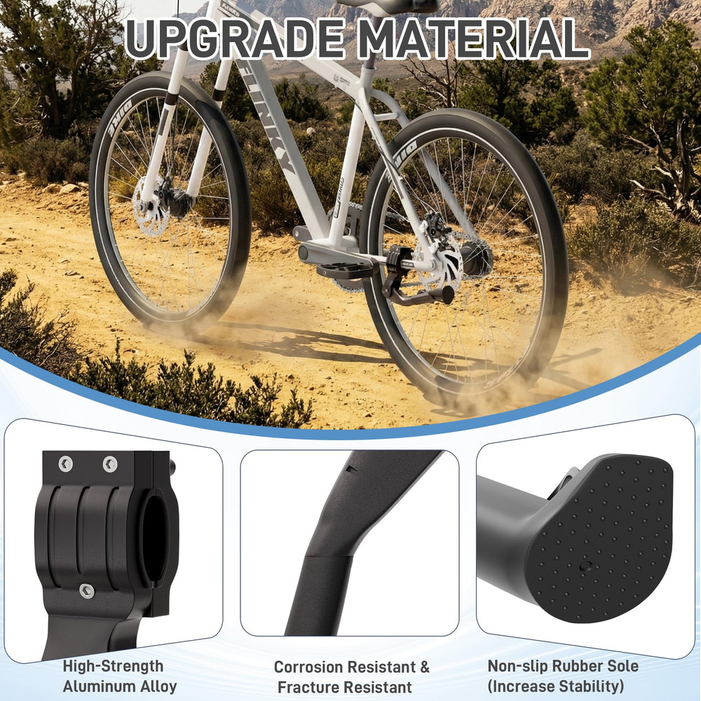 YarYebe bike kickstand anti-slip base reduces slipping on pavement.