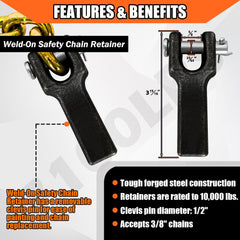YATOINTO 25,000 lb WLL trailer safety chains handle demanding towing setups.