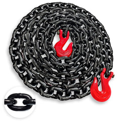 YATOINTO G80 transport binder chain, 1/2 inch by 20 feet, ready for trailer tie-downs.