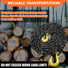 YATOINTO Grade 80 log chain with slip hook for easy dragging of heavy loads.