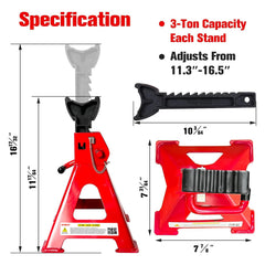 YATOINTO 3-ton height adjustment demonstrates easy elevation for repairs.