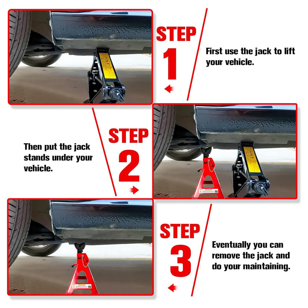 YATOINTO 3-ton locking-ratchet shows quick, secure height locking.