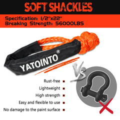 YATOINTO pair of soft shackles offers lightweight, scratch-free recovery options.