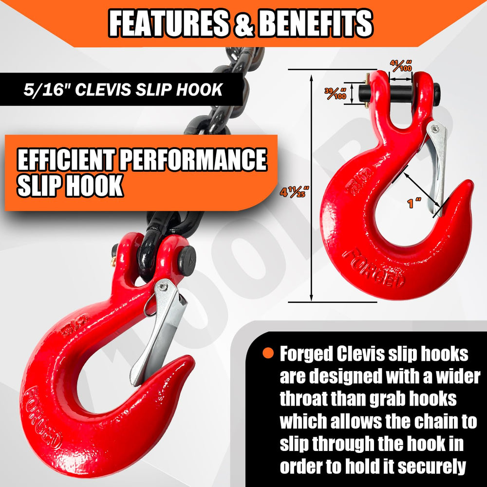 YATOINTO five sixteenths inch link chain for heavy duty towing strength.