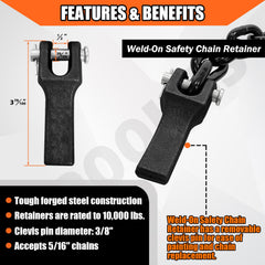 YATOINTO high visibility chain enhances safety during hitching and towing.