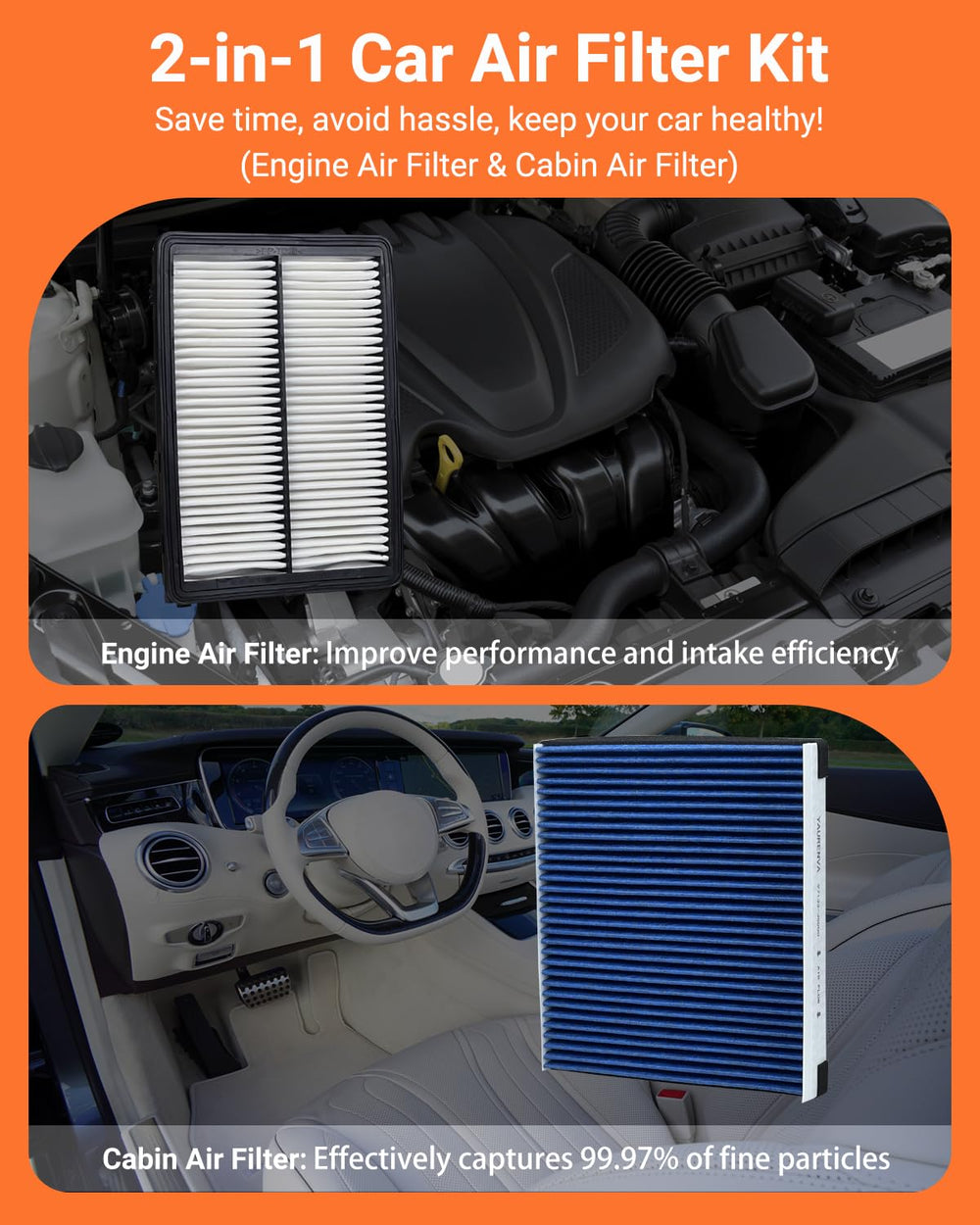 YAURENVA cabin-air-filter-closeup: 5-layer carbon media for odor control and cabin freshness