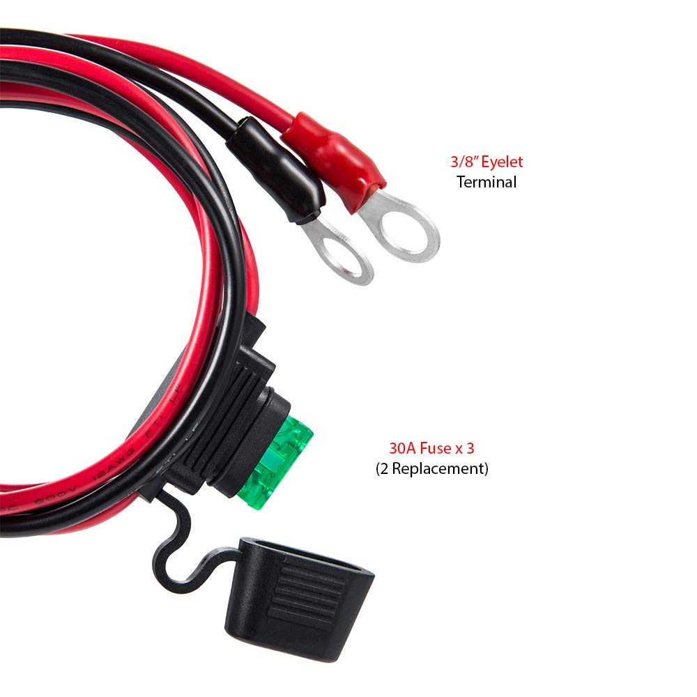 YCIND Heavy-duty 12AWG cord supports robust, flexible battery charging.