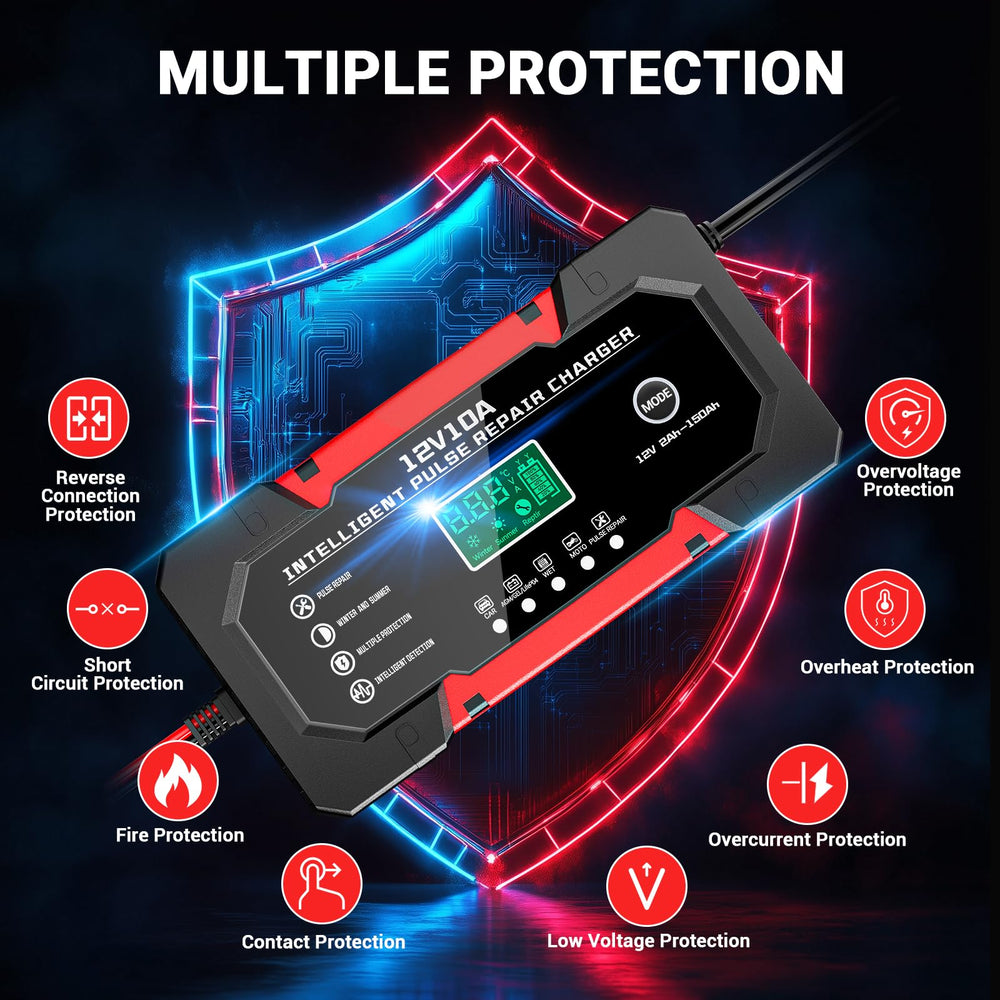 YDBAO compatibility image highlights 12V lead-acid and LiFePO4 support.
