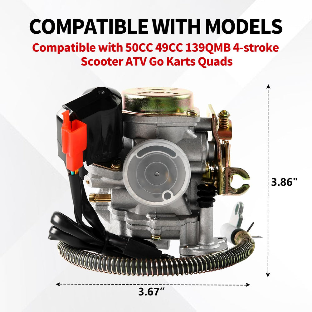 YDO GY6 50cc carburetor packaging ready for replacement use.