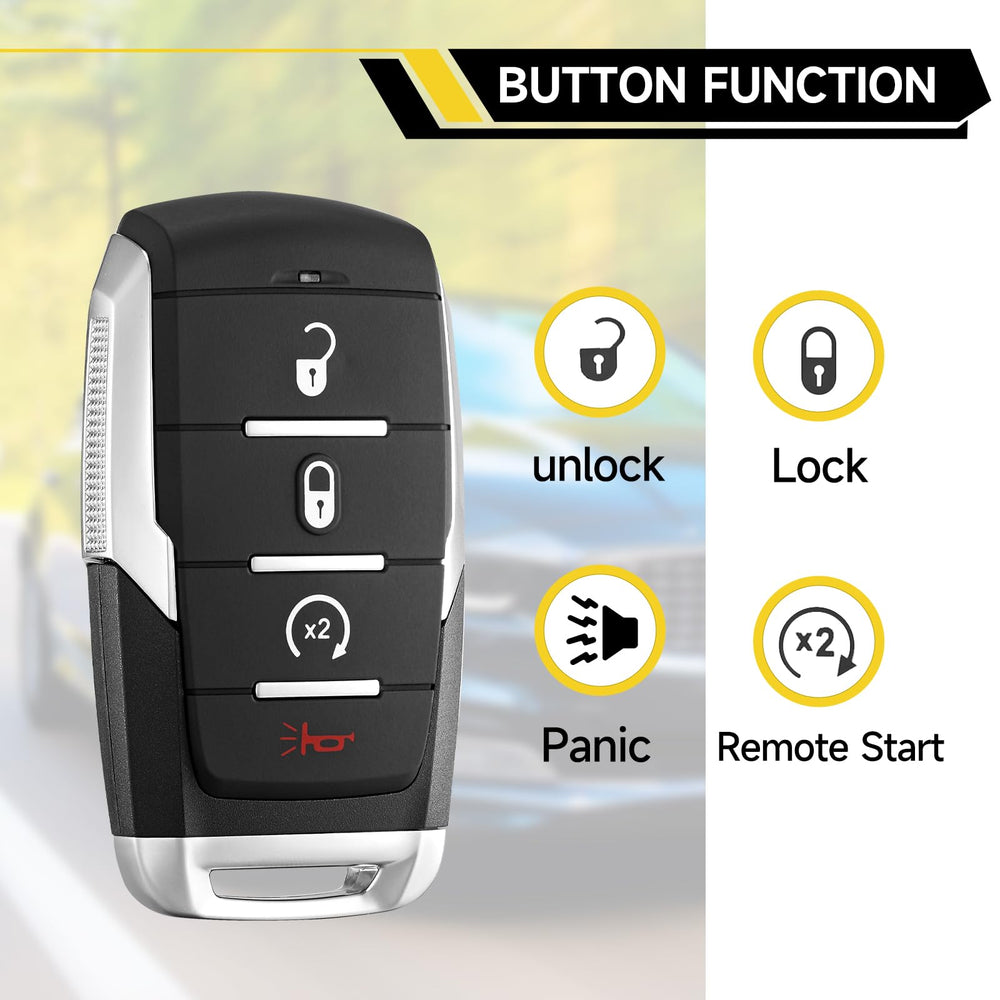 YDTHTLAH key fob buttons close-up highlighting tactile feel.