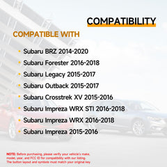 YDTHTLAH smart key fob for Outback 2015-2017 ensures quick replacement