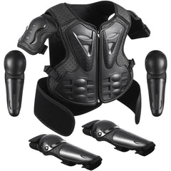 Yeesport youth chest protector front view with adjustable fit for growing riders.