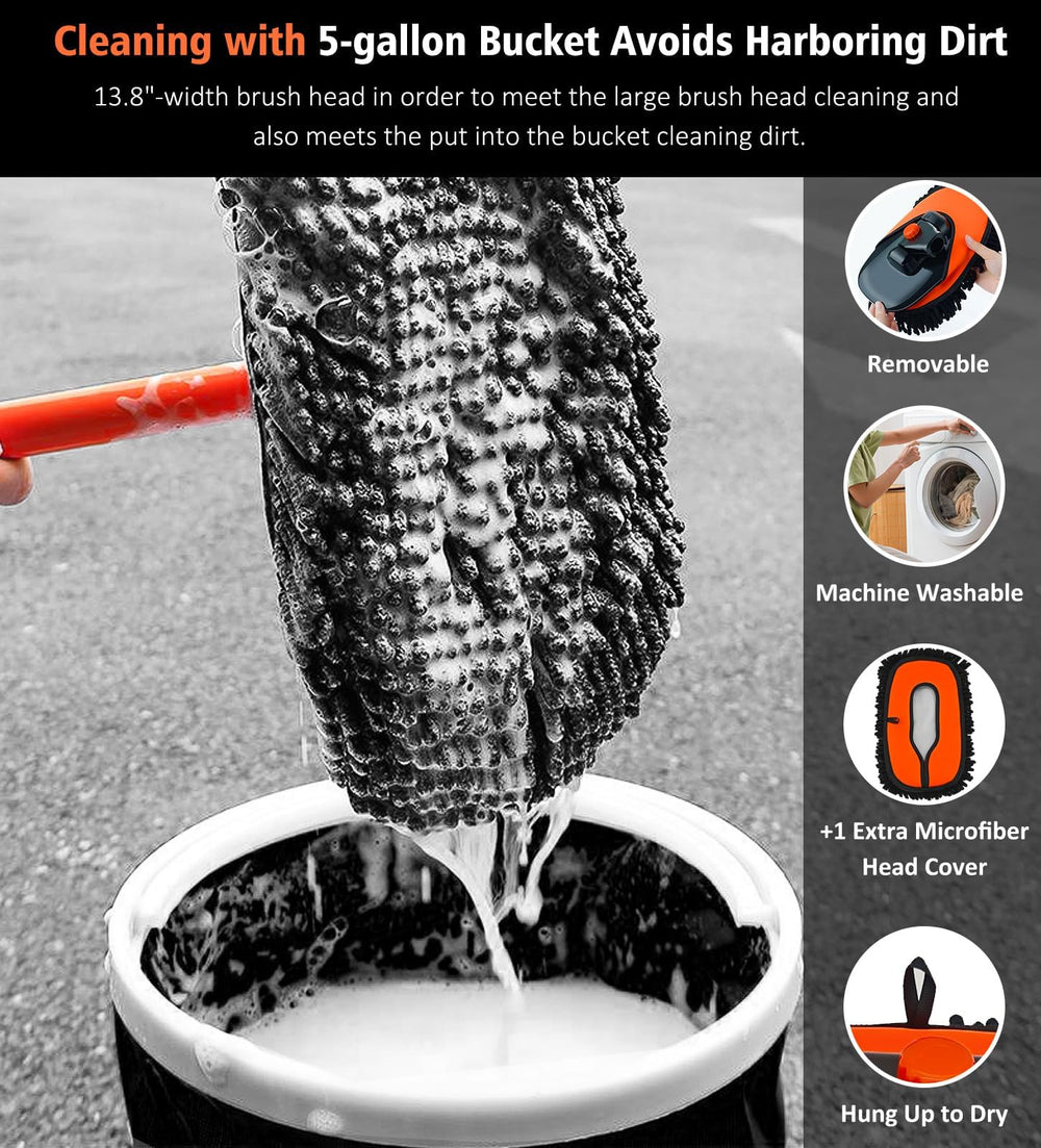 11-inch wide microfiber mop head delivers fast, absorbent cleaning.