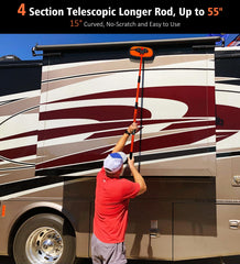 Ergonomic 15-degree curved handle helps gentle car washing without bending.