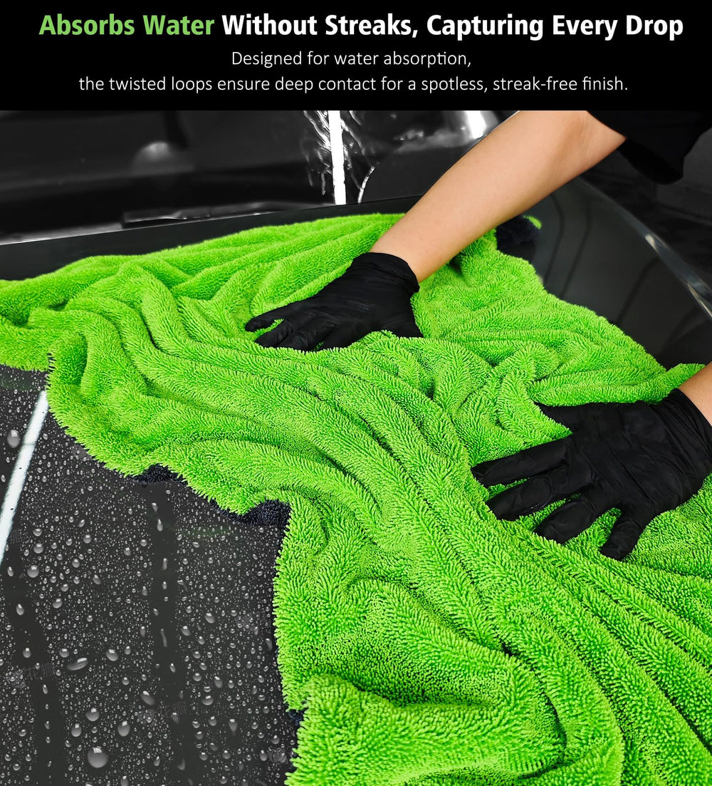 YeewayVeh Agile Giant dual-sided towel drying glass and chrome without streaks.