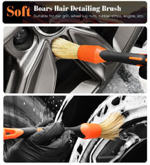 YeewayVeh boar hair detail brush traps dust with an angled head for precision.