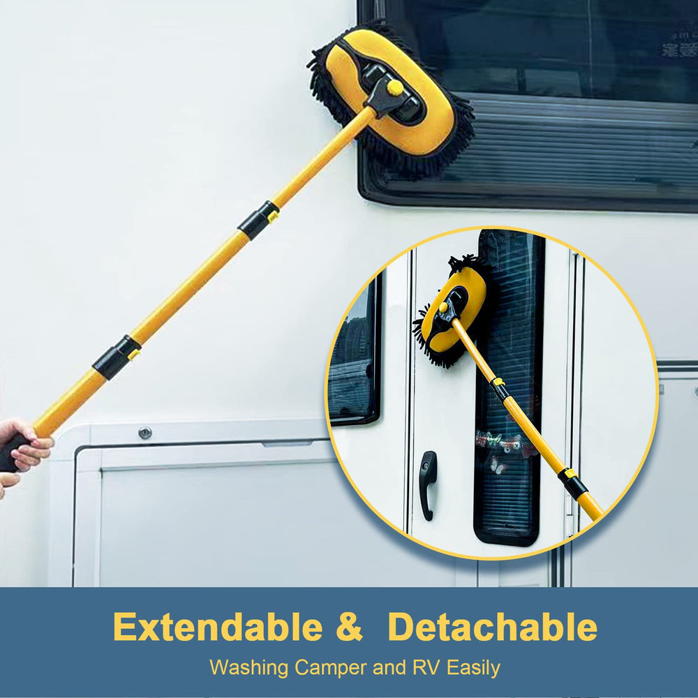 YeewayVeh 15-degree curved extension pole helps reach vehicle roofs.