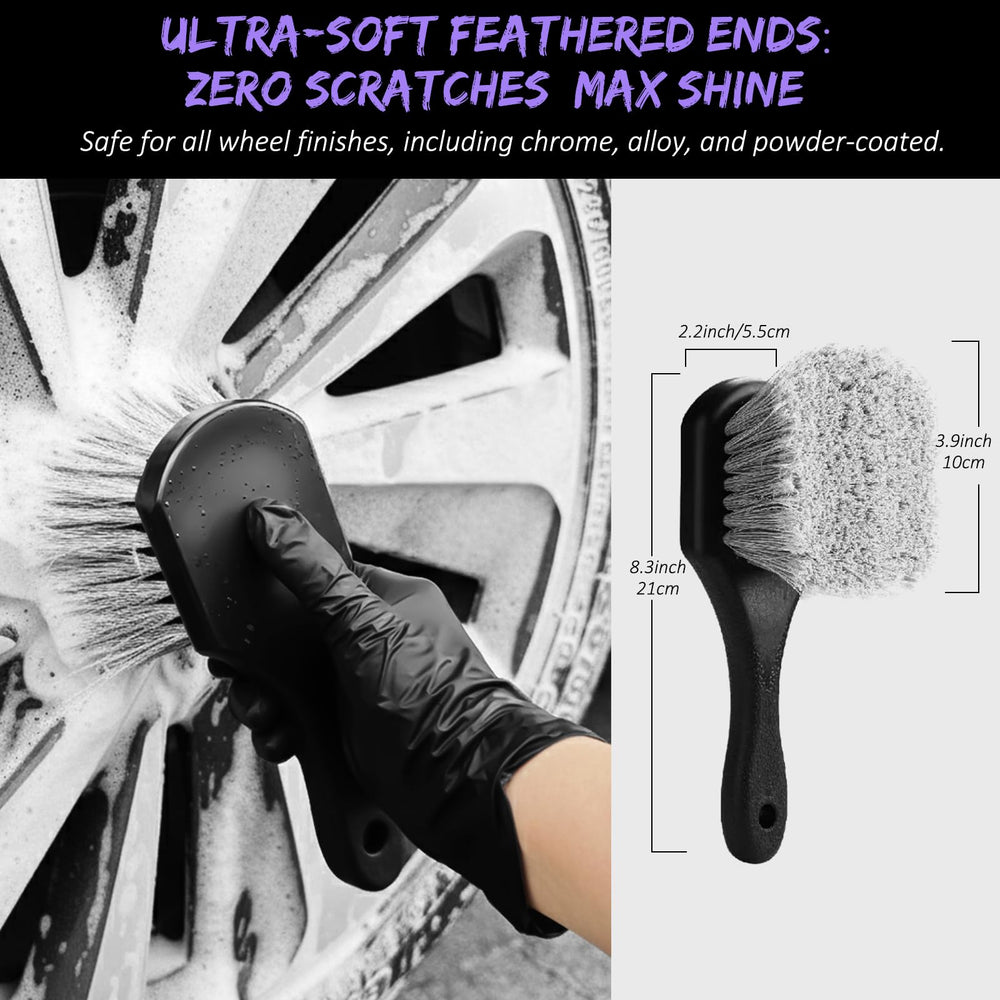 YeewayVeh tire brush large soft bristles deep-clean tire faces and rims