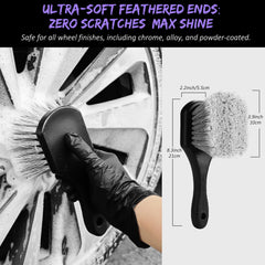 YeewayVeh tire brush large soft bristles deep-clean tire faces and rims