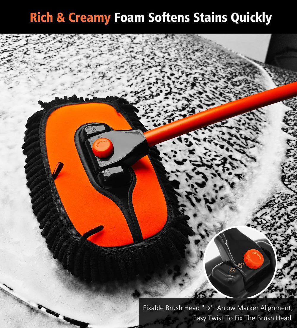 90-degree rotating mop head enables precise, scratch-free angles.