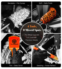 YeewayVeh soft microfiber rim brush cleans delicate rims without scratching.