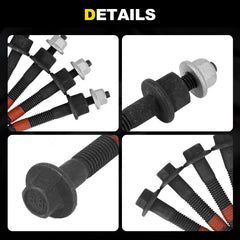 YEHERIT 5.7 exhaust bolts assembly view, ensures complete right and left set.