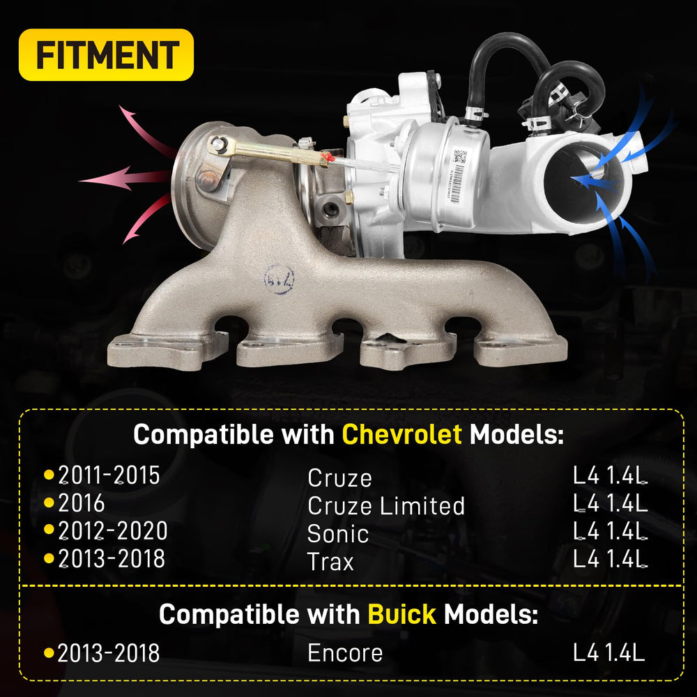 YEHERIT 667-203 turbocharger side view demonstrates compact fit for tight engine bays